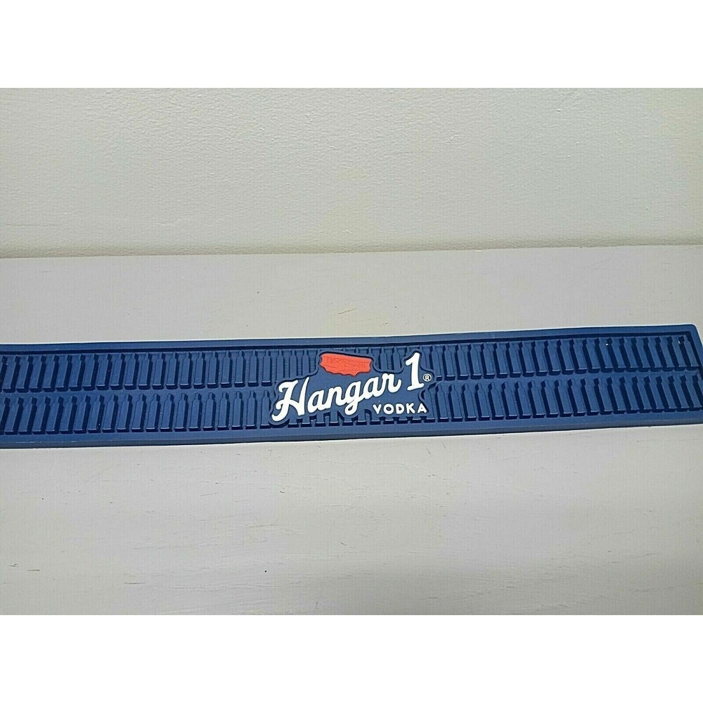 Hangar 1 Vodka Rubber Bar Mat Blue Red Bi Plane New Old Stock 23.5" x 3.5" x1/2"